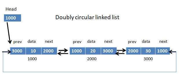 doubly circular linked list