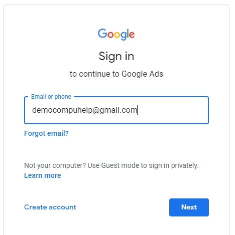 how to create google ads account by compuhelp